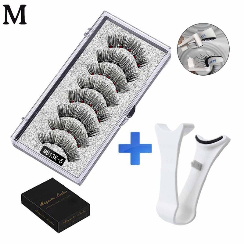 5-piece Magnetic False Eyelash Set (MK Series) - Magnetic eyelashes for everyday wear, with clips, reusable.